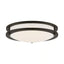 Hampton Bay Flaxmere 12 in. Bronze Dimmable LED Flush Mount Ceiling Light with Frosted White Glass Shade