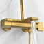 Toject Dinar 3-Spray Patterns with 1.8 GPM 9.8 in. Wall Mount Dual Shower Heads with Handheld Shower in Brushed Gold