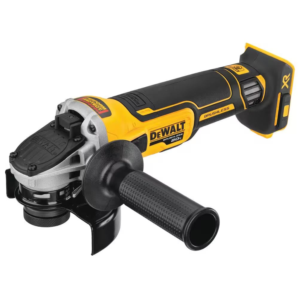 DEWALT 20V MAX XR Cordless Brushless 4.5 in. Slide Switch Small Angle Grinder with Kickback Brake (Tool Only)