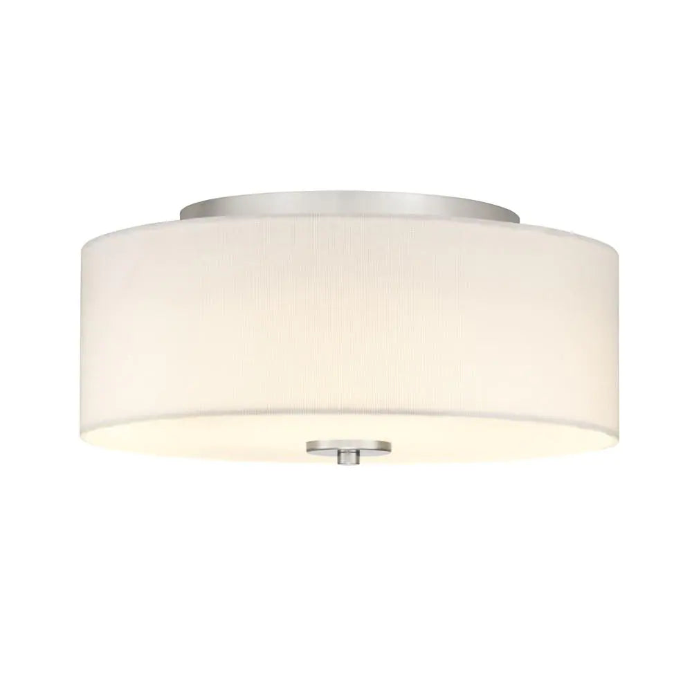 Progress Lighting Inspire Collection 13 in. Brushed Nickel LED Transitional Bedroom Ceiling Light Drum Flush Mount