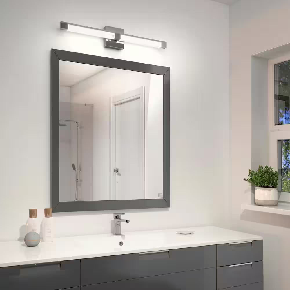 Artika Tivoli 27 in. 1-Light Integrated LED Chrome Modern Bath Vanity Light Bar Wall Fixture for Bathroom Mirror