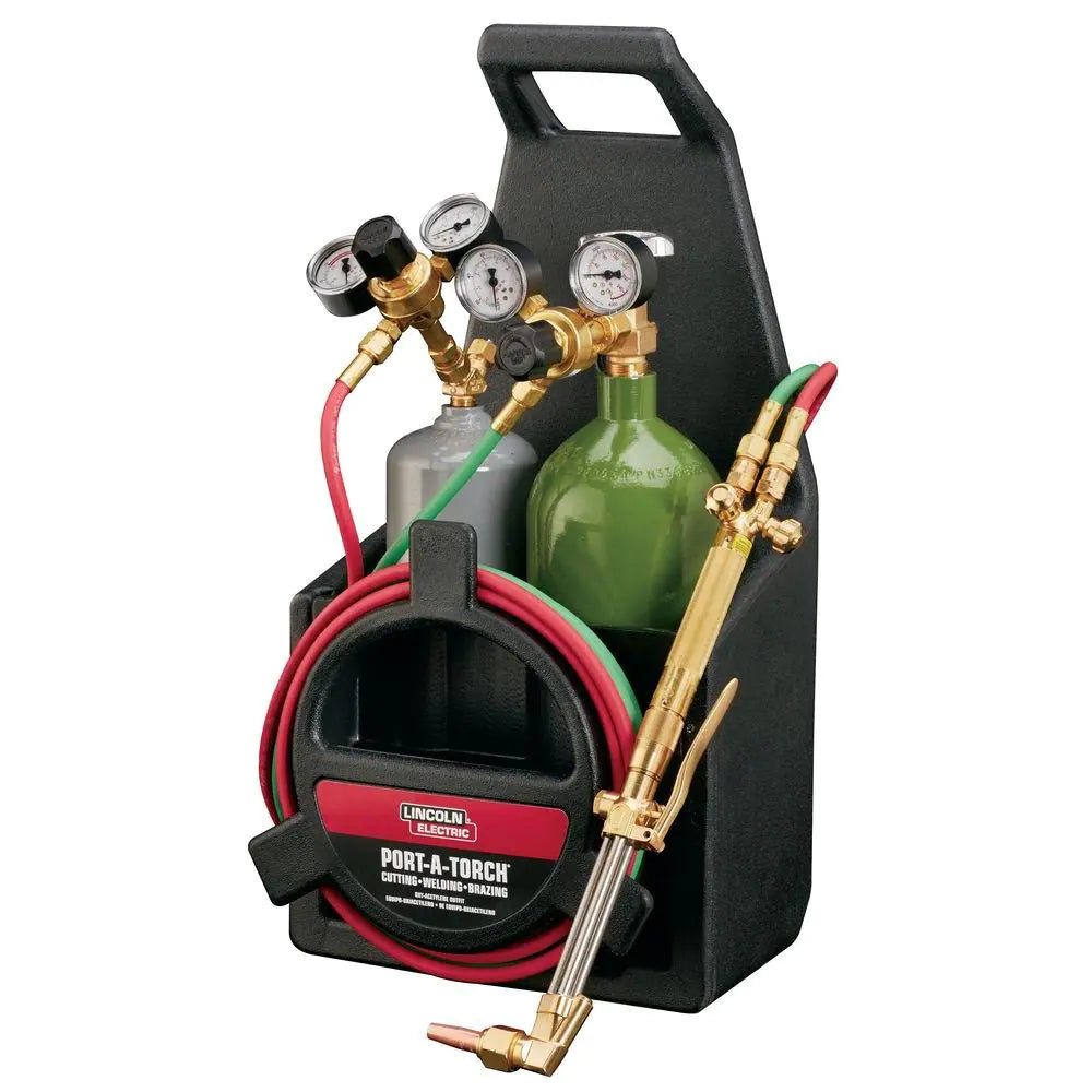 Lincoln Electric Port-A-Torch Kit with Oxygen and Acetylene Tanks and 3/16 in. x 12 ft. Hose, for Cutting Welding and Brazin