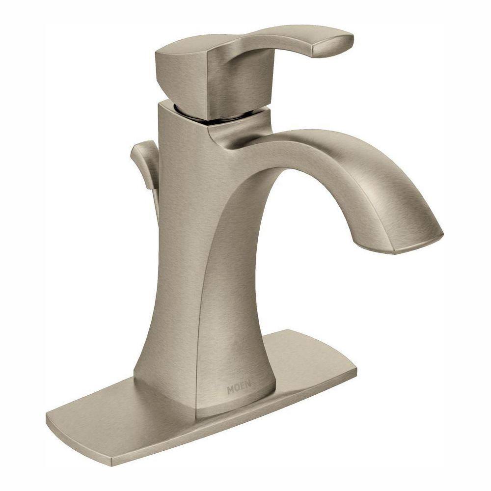 MOEN Voss Single Hole Single-Handle High-Arc Bathroom Faucet in Brushed Nickel