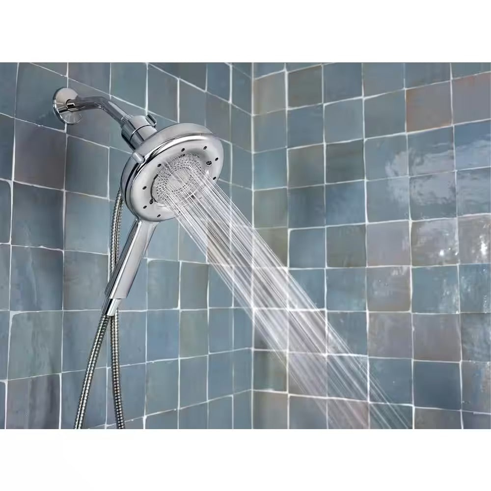 MOEN Quattro 4-Spray Patterns 6.5 in. Single Wall Mount Handheld Shower Head with Magnetix in Chrome
