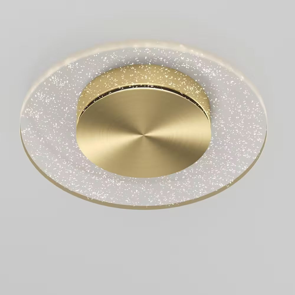 Artika Essence Disk 13 in. Gold Modern LED Flush Mount Ceiling Light for Bedroom and Hallway