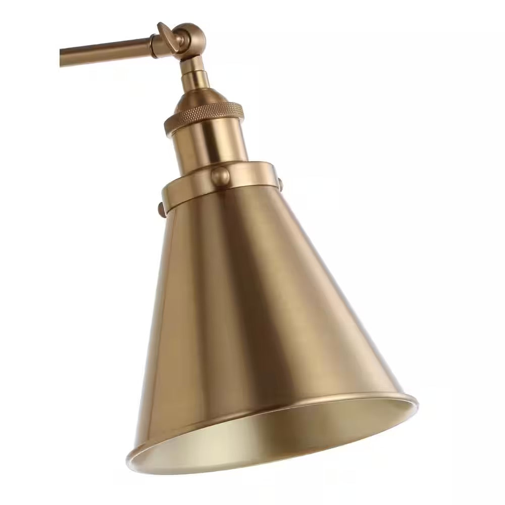 JONATHAN Y Rover 7 in. Adjustable Arm Metal Brass LED Wall Sconce