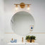 Uolfin Modern Globe Bathroom Vanity Light 2-Light Gold Round Bedroom Wall Sconce Light with Seeded Glass Shades