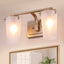 Uolfin 2-Light Modern Matte Gold Wall Sconce with Frosted Glass Shades