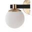 JONATHAN Y Modernist Globe 15.25 in. 2-Light Brass Gold/Black Metal Modern Contemporary LED Vanity Light with Frosted Glass
