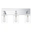 Hampton Bay Regan 21 in. 3-Light Chrome Bathroom Vanity Light with Clear Glass Shades