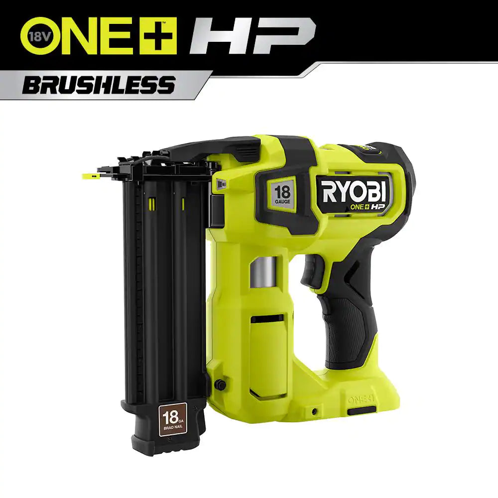 RYOBI ONE+ HP 18V 18-Gauge Brushless Cordless AirStrike Brad Nailer (Tool Only)