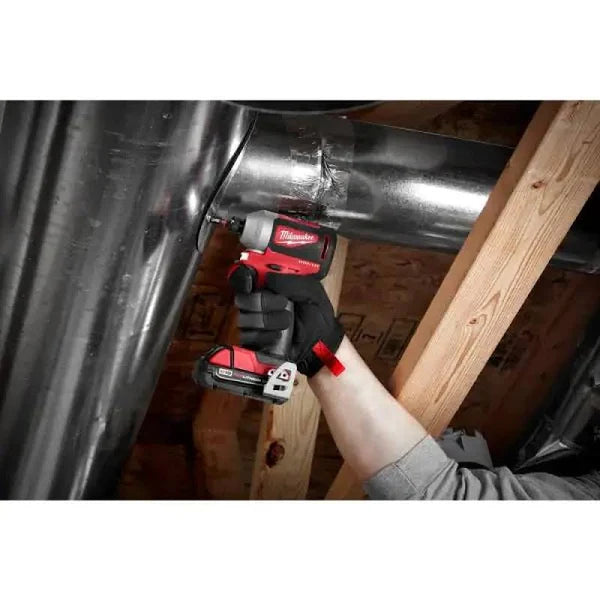 Milwaukee M18 18V Lithium-Ion Compact Brushless Cordless 1/4 in. Impact Driver Kit with SHOCKWAVEBit Set (45-Piece)