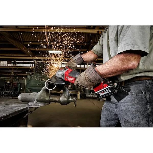 Milwaukee M18 FUEL 18-Volt Li-Ion Brushless Cordless 4-1/2 in./6 in. Braking Grinder w/Paddle Switch with 3/8 in. Impact Wrench