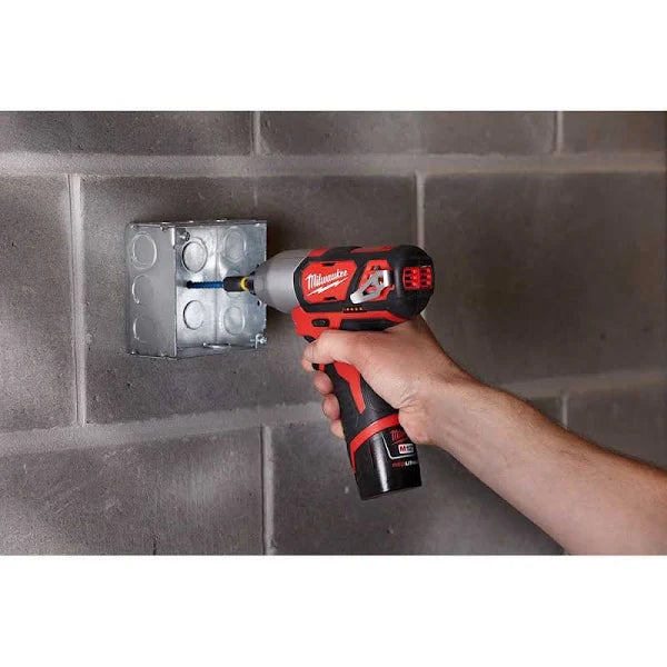 Milwaukee M12 12V Lithium-Ion Cordless 1/4 in. Hex Impact (Tool-Only)