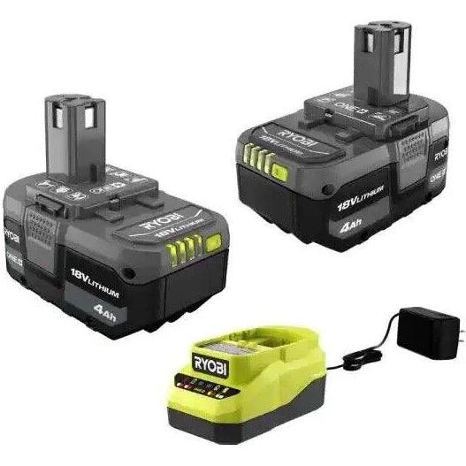 RYOBI ONE+ 18V Lithium-Ion 4.0 Ah Battery (2-Pack) and Charger Kit