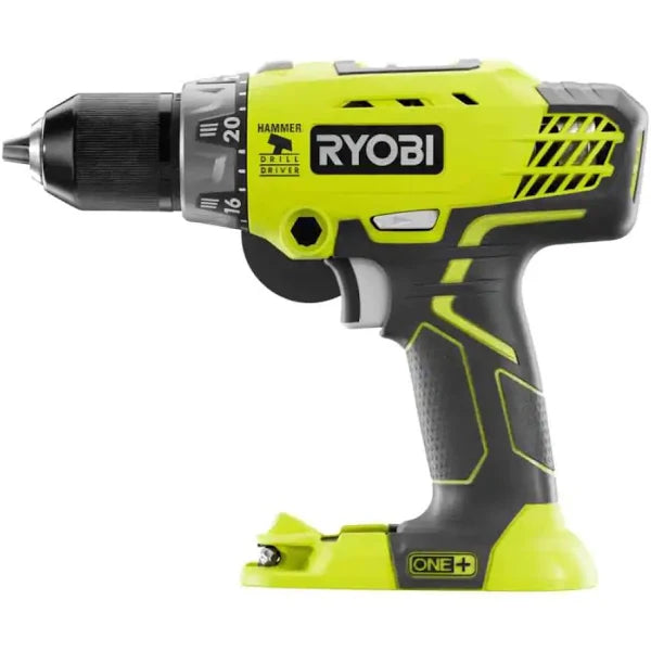 RYOBI ONE+ 18V Cordless 1/2 in. Hammer Drill/Driver (Tool Only) with Handle