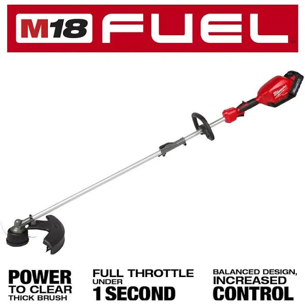 Milwaukee M18 FUEL 18 V Lithium Ion Brushless Cordless String Trimmer 8.0Ah Kit with M18 FUEL Edger Attachment