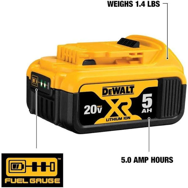 DEWALT 20V MAX XR Premium Lithium-Ion 5.0Ah Battery Pack (2 Pack)