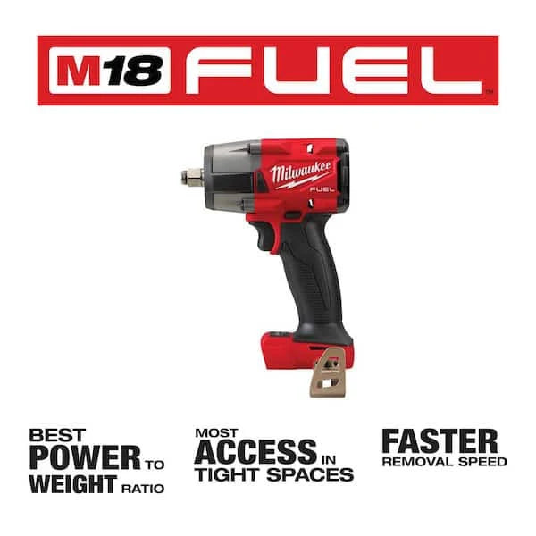 Milwaukee M18 FUEL Gen-2 18-Volt Lithium-Ion Brushless Cordless Mid Torque 1/2 in. Impact Wrench F Ring w/5.0Ah Starter Kit