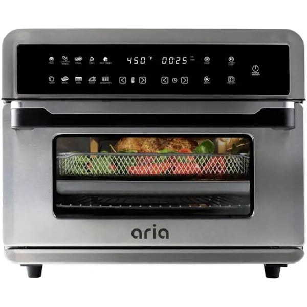 ARIA All-in-1 Premium 30 Qt. Stainless Steel Touchscreen Air Fryer Toaster Oven with Recipe Book