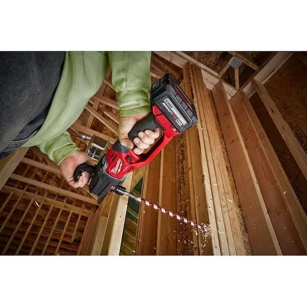 Milwaukee M18 FUEL GEN II 18-Volt Lithium-Ion Brushless Cordless 1/2 in. Hole Hawg Right Angle Drill w/9pc PACKOUT Hole Saw Kit