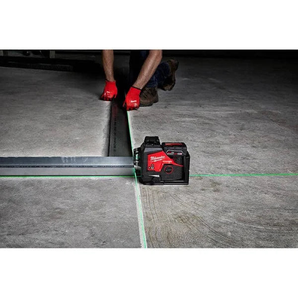 Milwaukee M12 12-Volt Lithium-Ion Cordless Green 250 ft. 3-Plane Laser Level Kit with (3) Batteries, Charger and Case