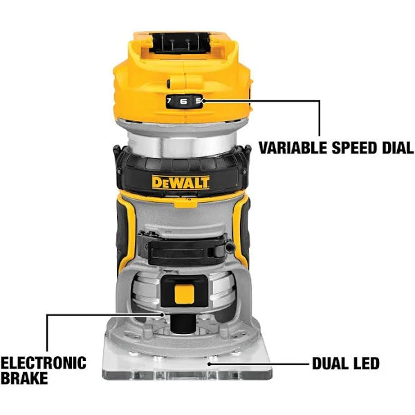DEWALT 20V MAX XR Cordless Brushless Compact Router (Tool Only)