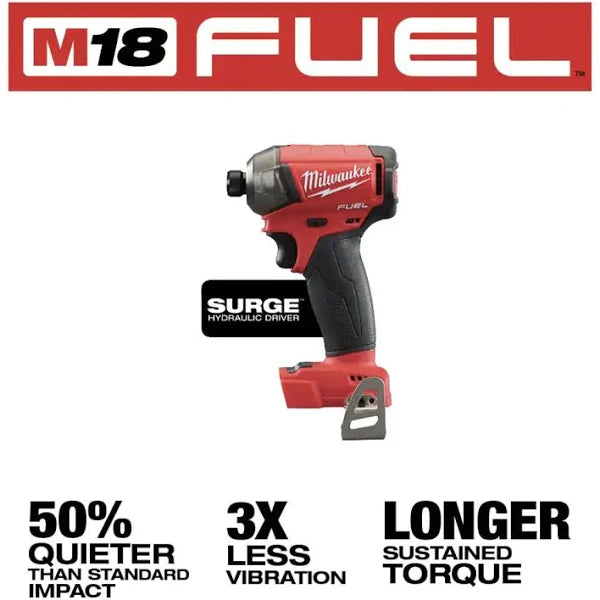 Milwaukee M18 Fuel Surge 18-Volt Lithium-Ion Brushless Cordless 1/4 in. Hex Impact Driver with 2.0 Ah Battery