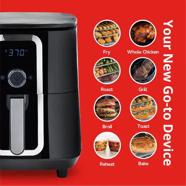 ARIA 7 Qt. Ceramic Family-Size Air Fryer with Accessories and Full Color Recipe Book