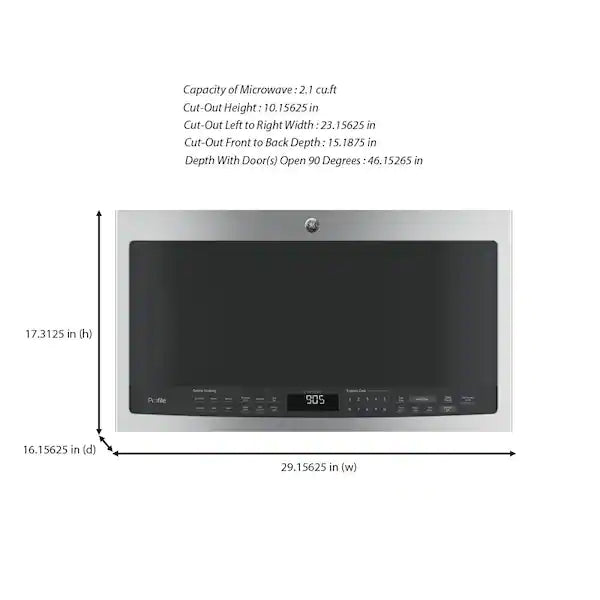 GE Profile Profile 2.1 cu. ft. Over the Range Microwave in Stainless Steel with Sensor Cooking